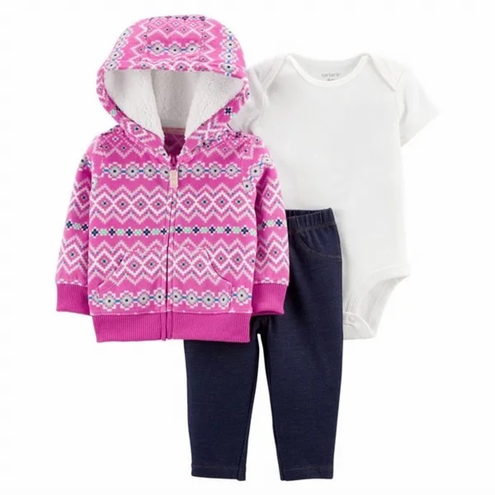 Carter's 3-Piece Fair Isle Cardigan Set - Baby Girl
